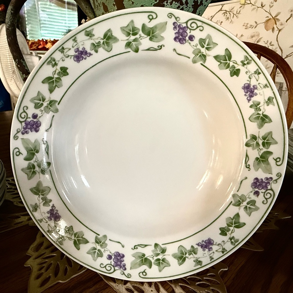 Vintage Gibson Dinner Plates set of 3 with a grape and
Vine Design